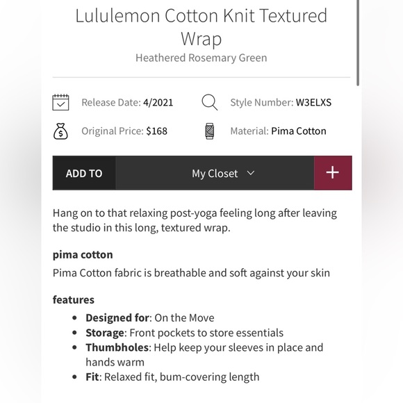 Lululemon Knit Texture Open Cardigan Sweater Olive Green Cardigan Sweater Size 2 - Picture 3 of 11